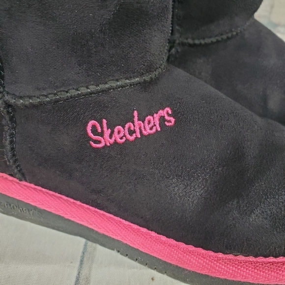 Sketchers Glamslam Button Beauties  Black Pink Size 1 - Picture 4 of 16
